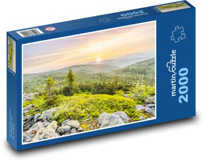 Las Bawarski - wschód słońca - Puzzle 2000 elementów, rozmiar 90x60 cm