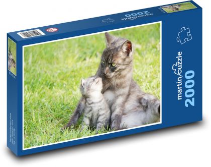 Mutterkatze mit Kätzchen - Puzzle - 2000 Teile