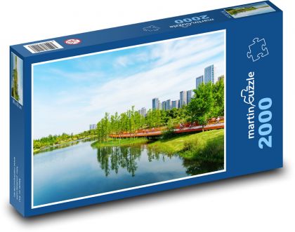 Azja - Chengdu, jezioro - Puzzle 2000 elementów, rozmiar 90x60 cm