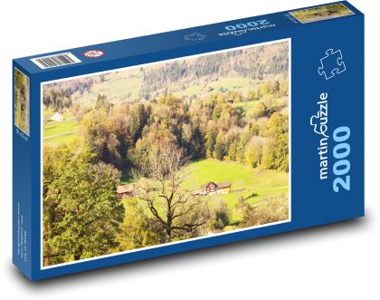 Dům v horách - puzzle 2000 dílků