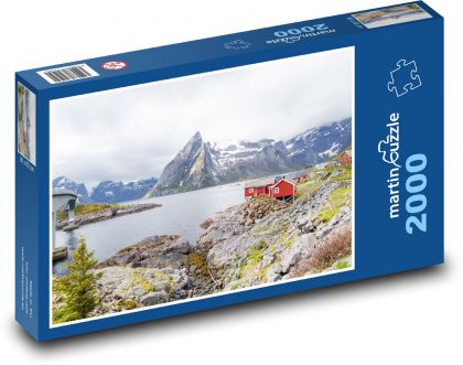 Jezioro - góry, Norwegia - Puzzle 2000 elementów, rozmiar 90x60 cm