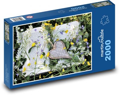 Jarní květiny - kniha - puzzle 2000 dílků