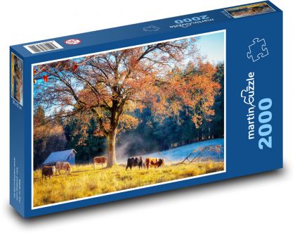 GRAZING COWS. - Puzzle 2000 pieces, size 90x60 cm 