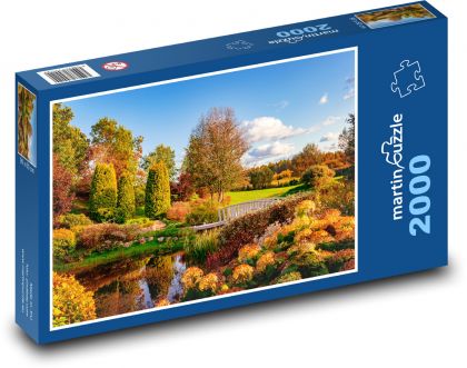 Drzewa i kwiaty jesienią - Puzzle 2000 elementów, rozmiar 90x60 cm
