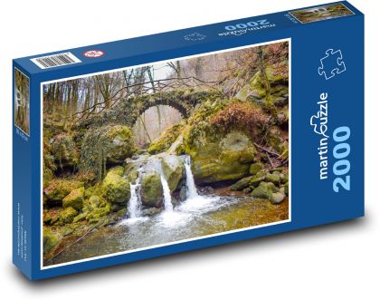 Waterfall in forest - Puzzle 2000 pieces, size 90x60 cm 