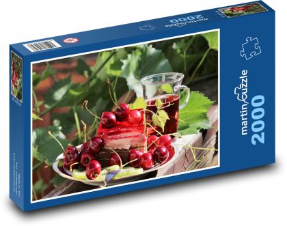 Třešně - dort - puzzle 2000 dílků