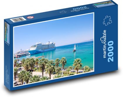 Loď v přístavu - puzzle 2000 dílků