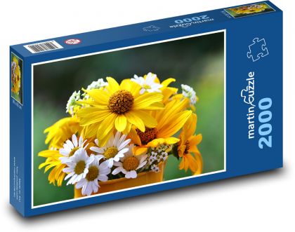 Kytica žltých kvetov - Puzzle 2000 dielikov, rozmer 90x60 cm 