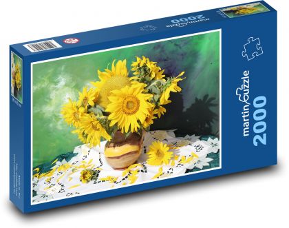 Słonecznik - bukiet - Puzzle 2000 elementów, rozmiar 90x60 cm