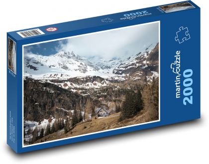Hory - príroda, budovy - Puzzle 2000 dielikov, rozmer 90x60 cm 