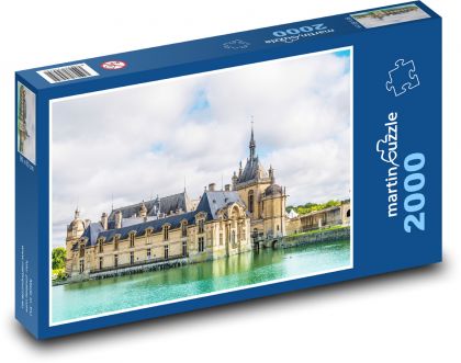Francie - hrad, kostel - puzzle 2000 dílků