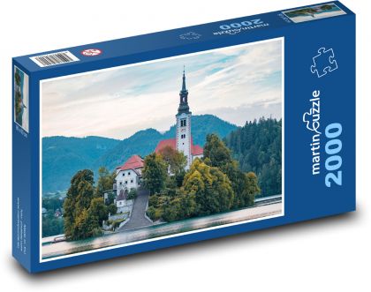 Slovenia - Lake Bled, church - Puzzle 2000 pieces, size 90x60 cm 