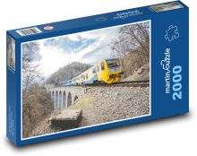 Vlak - koleje, viadukt Puzzle 2000 dílků - 90 x 60 cm