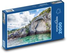 Nový Zéland - malba na skále Puzzle 2000 - 90x60 cm