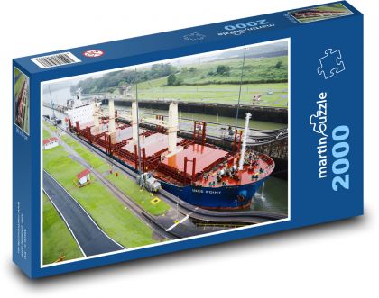 Nákladní loď - Panamský průplav - puzzle 2000 dílků