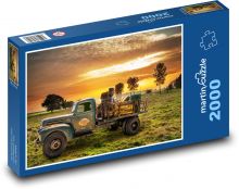 Západ slunce na poli Puzzle 2000 dílků - 90 x 60 cm