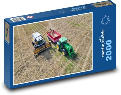 Ťahač a kombajn - Puzzle 2000 dielikov, rozmer 90x60 cm 