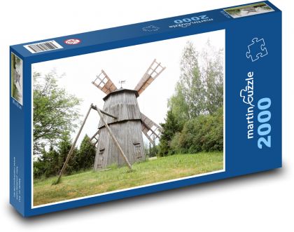 Stary wiatrak - Puzzle 2000 elementów, rozmiar 90x60 cm