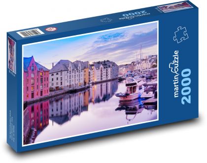 Norsko - přístav - puzzle 2000 dílků