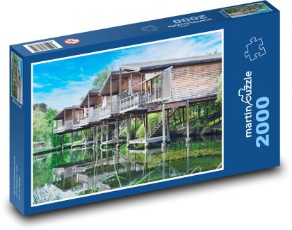 Vodné rezidencie - domy - Puzzle 2000 dielikov, rozmer 90x60 cm 