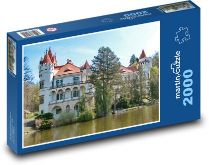 Zámok - rybník - Puzzle 2000 dielikov, rozmer 90x60 cm 