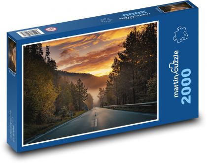 Straße - Sonnenuntergang - Puzzle - 2000 Teile