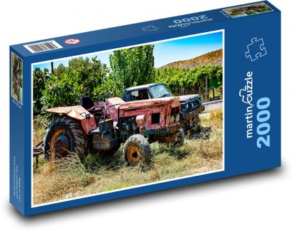 Vraky - traktor - Puzzle 2000 dielikov, rozmer 90x60 cm 