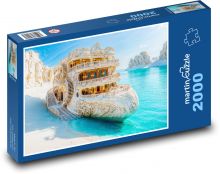 Luksusowa łódź na plaży Puzzle 2000 elementów - 90x60 cm
