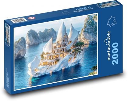 Loď v moři - puzzle 2000 dílků