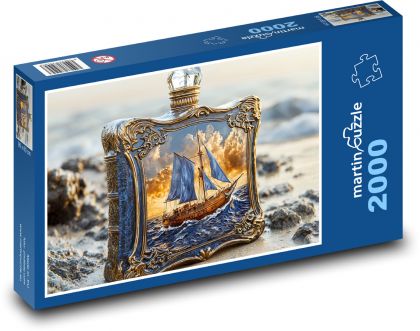 Boat - bottle, ornament - Puzzle 2000 pieces, size 90x60 cm 