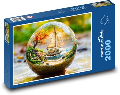 Loď - plachetnice - puzzle 2000 dílků