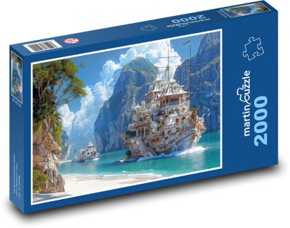 Moderní jachta - puzzle 2000 dílků