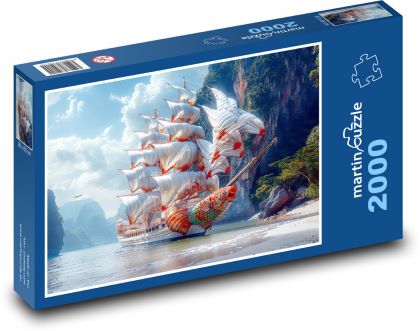 Segelboote an der Küste - Puzzle - 2000 Teile