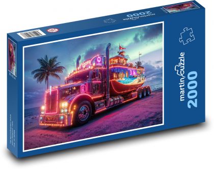 Kolorowa ciężarówka - Puzzle 2000 elementów, rozmiar 90x60 cm