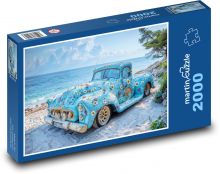 Auto na písečné pláži Puzzle 2000 - 90x60 cm