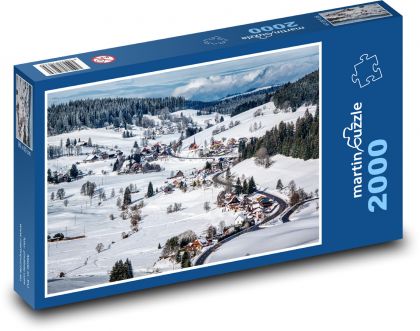 Zimná krajina - Puzzle 2000 dielikov, rozmer 90x60 cm 