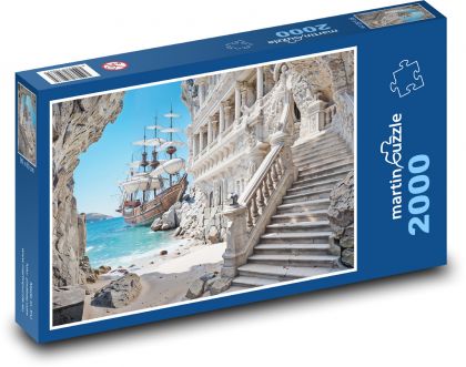 Plachetnica doma - Puzzle 2000 dielikov, rozmer 90x60 cm 