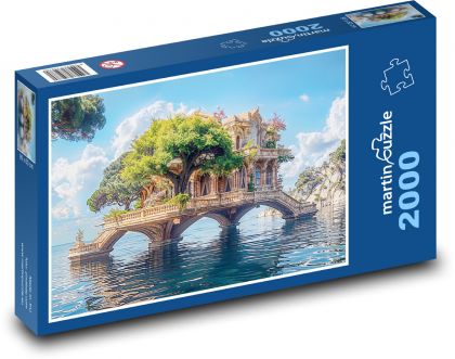 Dom nad morzem - Puzzle 2000 elementów, rozmiar 90x60 cm