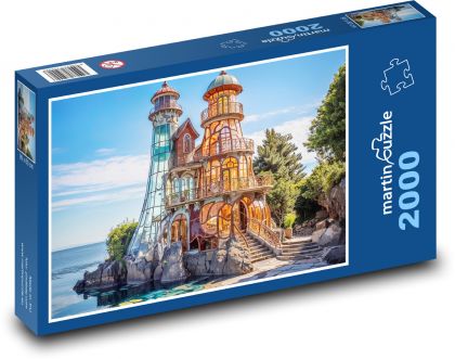 Mosaic lighthouse - Puzzle 2000 pieces, size 90x60 cm 