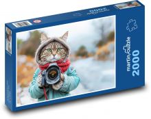 Kočka - fotograf Puzzle 2000 dílků - 90 x 60 cm