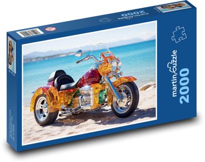 Motocykl na pláži - puzzle 2000 dílků
