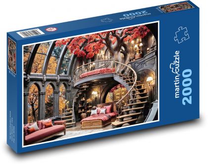 Luxus-Schlafzimmer mit Bett - Puzzle - 2000 Teile