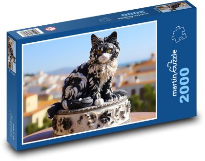 Katze - Kuchen, Schokolade - Puzzle - 2000 Teile