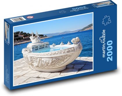 Stone boat by the sea - Puzzle 2000 pieces, size 90x60 cm 