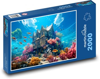 Dom pod morom - koraly - Puzzle 2000 dielikov, rozmer 90x60 cm 