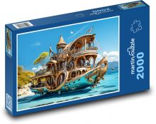 Loď - pláž, more Puzzle 2000 dielikov - 90 x 60 cm