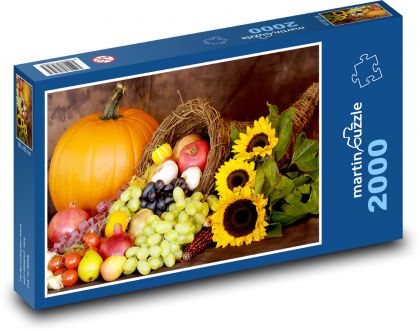 Autumn decoration - fruit - Puzzle 2000 pieces, size 90x60 cm 