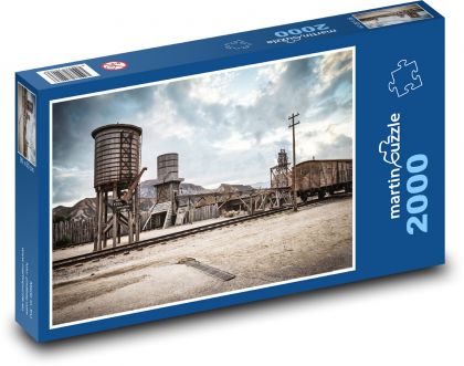 Dziki Zachód - koleje - Puzzle 2000 elementów, rozmiar 90x60 cm
