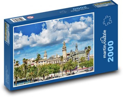 Centrum Barcelony - Puzzle 2000 elementów, rozmiar 90x60 cm