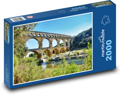 Francúzsko - Pont-du-Gard - Puzzle 2000 dielikov, rozmer 90x60 cm 